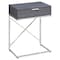 Monarch Specialties Accent Table - 24"H / Grey / Chrome Metal I 3474 - alternate 1
